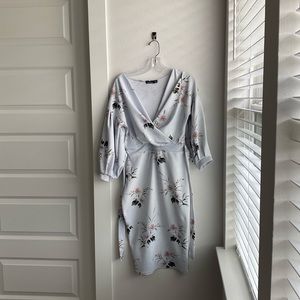 Boohoo blue floral dress